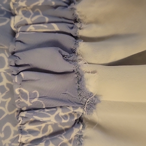 VTG Handmade 1990s Baby Blue Floral Fairycore Swing Midi Skirt - Picture 10 of 10